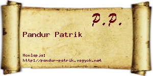 Pandur Patrik névjegykártya